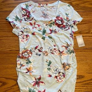Maternity short sleeve floral print t-shirt